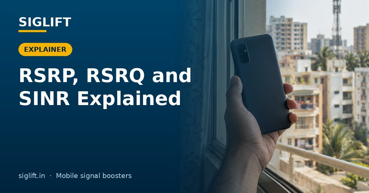 SIGLIFT banner: RSRP, RSRQ and SINR explained, what your 4G signal numbers mean