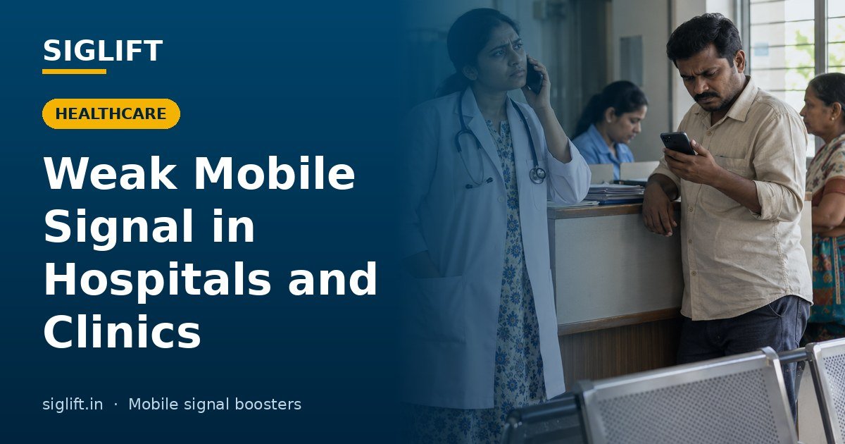 SIGLIFT banner: weak mobile signal in hospitals and clinics, why it matters and how to fix it
